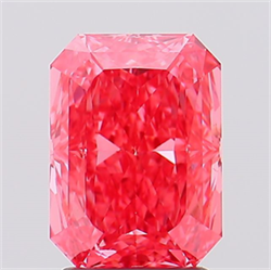 Picture of Lab Created Diamond 2.63 Carats, Radiant with  Cut, Fancy Vivid Pink Color, VS1 Clarity and Certified by IGI