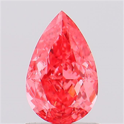 Picture of Lab Created Diamond 1.00 Carats, Pear with  Cut, Fancy Vivid Pink Color, VVS2 Clarity and Certified by IGI