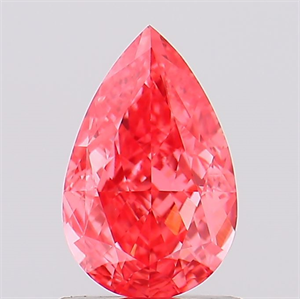 Picture of Lab Created Diamond 1.00 Carats, Pear with  Cut, Fancy Vivid Pink Color, VVS2 Clarity and Certified by IGI
