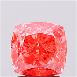 Picture of Lab Created Diamond 1.99 Carats, SQUARE CUSHION with  Cut, Fancy Vivid Pink Color, VS1 Clarity and Certified by IGI