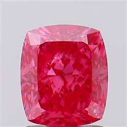 Picture of Lab Created Diamond 1.58 Carats, Cushion with  Cut, Fancy Vivid Pink Color, VS1 Clarity and Certified by IGI