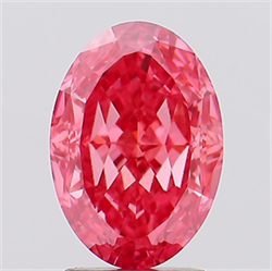 Picture of Lab Created Diamond 2.55 Carats, Oval with  Cut, Fancy Vivid Pink Color, VVS2 Clarity and Certified by IGI