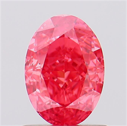 Picture of Lab Created Diamond 1.06 Carats, Oval with  Cut, Fancy Vivid Pink Color, VS1 Clarity and Certified by IGI