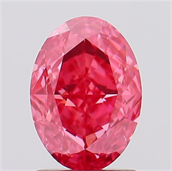 Picture of Lab Created Diamond 1.64 Carats, Oval with  Cut, Fancy Vivid Pink Color, VS1 Clarity and Certified by IGI