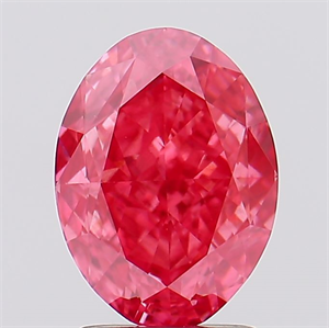 Picture of Lab Created Diamond 2.54 Carats, Oval with  Cut, Fancy Vivid Pink Color, VS1 Clarity and Certified by IGI
