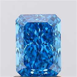 Picture of Lab Created Diamond 1.20 Carats, Radiant with  Cut, Fancy Vivid Blue Color, VS1 Clarity and Certified by IGI