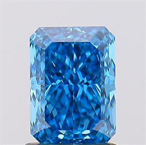 Picture of Lab Created Diamond 1.20 Carats, Radiant with  Cut, Fancy Vivid Blue Color, VS1 Clarity and Certified by IGI