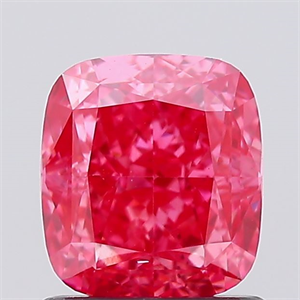 Picture of Lab Created Diamond 1.24 Carats, Cushion with  Cut, Fancy Vivid Pink Color, VS2 Clarity and Certified by IGI