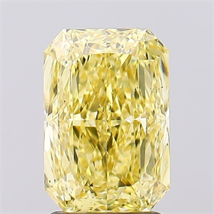 Picture of Lab Created Diamond 2.22 Carats, Radiant with  Cut, Fancy Vivid Yellow Color, VS1 Clarity and Certified by IGI