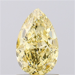 Picture of Lab Created Diamond 1.25 Carats, Pear with  Cut, Fancy Vivid Yellow Color, VS1 Clarity and Certified by IGI