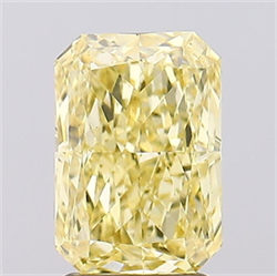 Picture of Lab Created Diamond 2.29 Carats, Radiant with  Cut, Fancy Vivid Yellow Color, VS1 Clarity and Certified by IGI