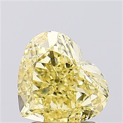 Picture of Lab Created Diamond 2.02 Carats, Heart with  Cut, Fancy Intense Yellow Color, VS2 Clarity and Certified by IGI