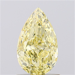Picture of Lab Created Diamond 1.03 Carats, Pear with  Cut, Fancy Vivid Yellow Color, VS1 Clarity and Certified by IGI