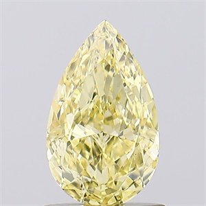 Picture of Lab Created Diamond 1.03 Carats, Pear with  Cut, Fancy Vivid Yellow Color, VS1 Clarity and Certified by IGI