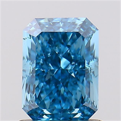 Picture of Lab Created Diamond 1.04 Carats, Radiant with  Cut, Fancy Vivid Blue Color, VS2 Clarity and Certified by IGI
