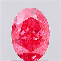 Picture of Lab Created Diamond 1.08 Carats, Oval with  Cut, Fancy Vivid Pink Color, VS1 Clarity and Certified by IGI
