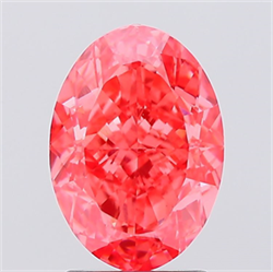 Picture of Lab Created Diamond 2.57 Carats, Oval with  Cut, Fancy Vivid Pink Color, VS1 Clarity and Certified by IGI