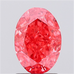 Picture of Lab Created Diamond 1.53 Carats, Oval with  Cut, Fancy Vivid Pink Color, VS2 Clarity and Certified by IGI