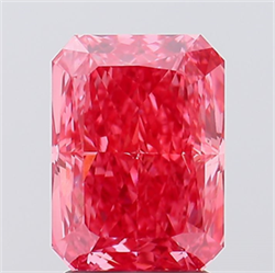 Picture of Lab Created Diamond 2.69 Carats, Radiant with  Cut, Fancy Vivid Pink Color, VS1 Clarity and Certified by IGI