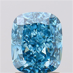 Foto Del inventario de diamantes de laboratorio, 1.51 quilates, Del cojín , Color Fancy Vivid Blue, claridad VS2 y certificado IGI de