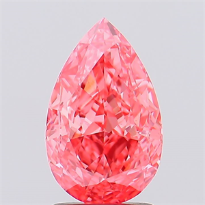 Picture of Lab Created Diamond 2.07 Carats, Pear with  Cut, Fancy Vivid Pink Color, VS1 Clarity and Certified by IGI