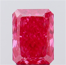 Picture of Lab Created Diamond 2.50 Carats, Radiant with  Cut, Fancy Vivid Pink Color, VS2 Clarity and Certified by IGI