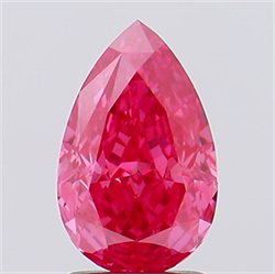 Picture of Lab Created Diamond 2.17 Carats, Pear with  Cut, Fancy Vivid Pink Color, VS1 Clarity and Certified by IGI