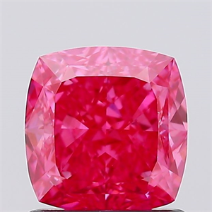 Picture of Lab Created Diamond 1.17 Carats, SQUARE CUSHION with  Cut, Fancy Vivid Pink Color, VS1 Clarity and Certified by IGI