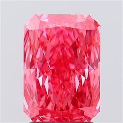 Picture of Lab Created Diamond 2.25 Carats, Radiant with  Cut, Fancy Vivid Pink Color, VS2 Clarity and Certified by IGI