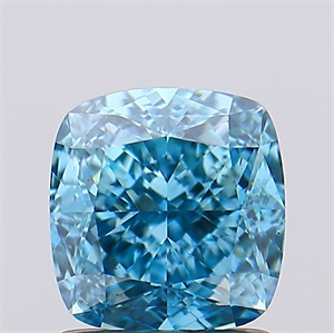 Picture of Lab Created Diamond 1.55 Carats, SQUARE CUSHION with  Cut, Fancy Vivid Blue Color, VS2 Clarity and Certified by IGI
