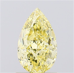 Picture of Lab Created Diamond 1.09 Carats, Pear with  Cut, Fancy Vivid Yellow Color, VVS2 Clarity and Certified by IGI