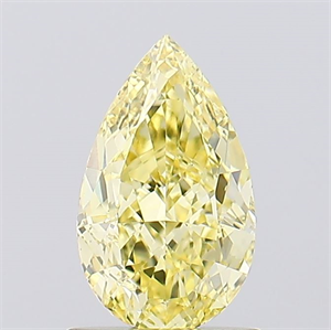 Picture of Lab Created Diamond 1.09 Carats, Pear with  Cut, Fancy Vivid Yellow Color, VVS2 Clarity and Certified by IGI
