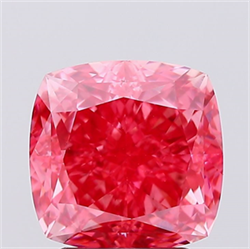 Picture of Lab Created Diamond 3.09 Carats, SQUARE CUSHION with  Cut, Fancy Vivid Pink Color, VS2 Clarity and Certified by IGI