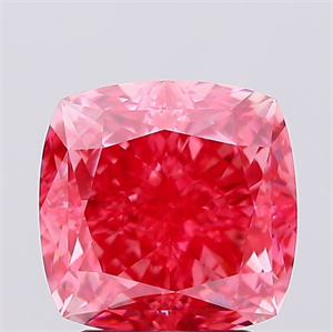 Picture of Lab Created Diamond 3.09 Carats, SQUARE CUSHION with  Cut, Fancy Vivid Pink Color, VS2 Clarity and Certified by IGI