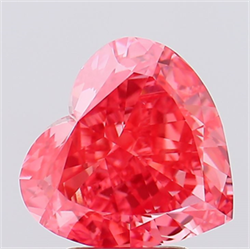 Picture of Lab Created Diamond 4.01 Carats, Heart with  Cut, Fancy Vivid Pink Color, VVS2 Clarity and Certified by IGI
