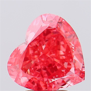 Picture of Lab Created Diamond 4.01 Carats, Heart with  Cut, Fancy Vivid Pink Color, VVS2 Clarity and Certified by IGI
