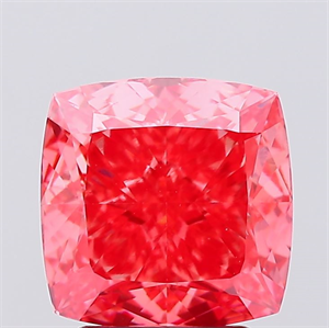 Picture of Lab Created Diamond 3.14 Carats, SQUARE CUSHION with  Cut, Fancy Vivid Pink Color, VVS2 Clarity and Certified by IGI