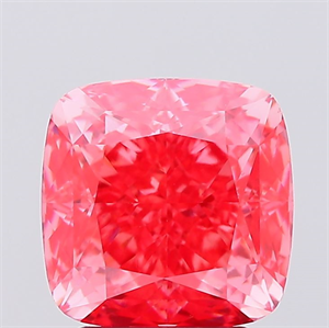 Picture of Lab Created Diamond 3.14 Carats, SQUARE CUSHION with  Cut, Fancy Vivid Pink Color, VS1 Clarity and Certified by IGI
