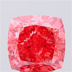 Picture of Lab Created Diamond 4.15 Carats, SQUARE CUSHION with  Cut, Fancy Vivid Pink Color, VS2 Clarity and Certified by IGI