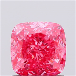 Picture of Lab Created Diamond 1.02 Carats, SQUARE CUSHION with  Cut, Fancy Vivid Pink Color, VS2 Clarity and Certified by IGI