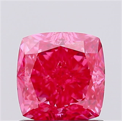 Picture of Lab Created Diamond 1.01 Carats, SQUARE CUSHION with  Cut, Fancy Vivid Pink Color, VS2 Clarity and Certified by IGI