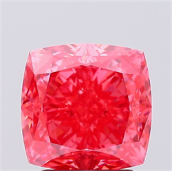 Picture of Lab Created Diamond 2.53 Carats, SQUARE CUSHION with  Cut, Fancy Vivid Pink Color, VS1 Clarity and Certified by IGI