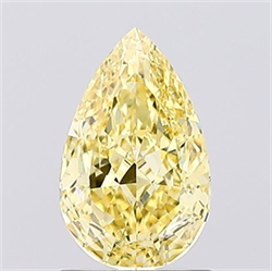 Picture of Lab Created Diamond 1.13 Carats, Pear with  Cut, Fancy Intense Yellow Color, VS1 Clarity and Certified by IGI