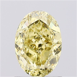 Picture of Lab Created Diamond 1.08 Carats, Oval with  Cut, Fancy Intense Yellow Color, VS1 Clarity and Certified by IGI