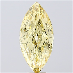 Picture of Lab Created Diamond 12.03 Carats, Marquise with  Cut, Fancy Vivid Yellow Color, VS1 Clarity and Certified by IGI