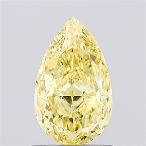 Picture of Lab Created Diamond 1.01 Carats, Pear with  Cut, Fancy Vivid Yellow Color, VS1 Clarity and Certified by IGI