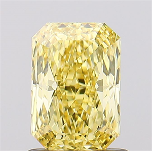 Picture of Lab Created Diamond 1.01 Carats, Radiant with  Cut, Fancy Vivid Yellow Color, VS1 Clarity and Certified by IGI