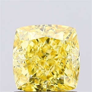 Picture of Lab Created Diamond 1.10 Carats, SQUARE CUSHION with  Cut, Fancy Vivid Yellow Color, VVS2 Clarity and Certified by IGI