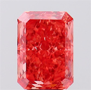 Picture of Lab Created Diamond 5.60 Carats, Radiant with  Cut, Fancy Vivid Pink Color, VS2 Clarity and Certified by IGI