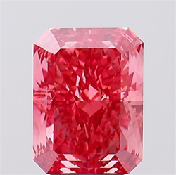 Picture of Lab Created Diamond 5.12 Carats, Radiant with  Cut, Fancy Vivid Pink Color, VS1 Clarity and Certified by IGI